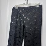 Trina Turk Vintage Black Silk Blend Cropped Wide Leg Jacquard Pants Size 4 Photo 1