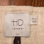 HD in Paris Anthropologie  Ivory Linen Tiered Fringe Eyelet Lace Boho Skirt Sz 12 Photo 7