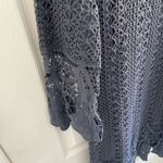 MikaRose Blue Long Sleeves Lace Detail Crew Neck Knee Length Dress L retro Photo 2