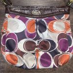 Coach  Ashley Signature Satin Monogram Hobo Patent Leather Purse Purple Brown Photo 9