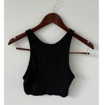 ZARA Womans Black Basic Crew Neck Ribbed Knit Crop Tank Top Size Large Staple Photo 1