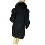 Fleet Street BLACK WOOL W/FOX FUR COLLAR COAT (M) Photo 2