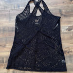 Hawaiian Tropic  Black Swimsuit Cover Up Dress XL Geometric Pattern Summer Beach Photo 0