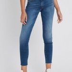 MOTHER The Looker Ankle Fray Jeans In Satisfaction Guaranteed Size 24 Blue Photo 0