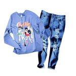Sailor Moon Sweatshirt Womens Light Blue Graphic Pullover Anime Merch Size M Size M Photo 2