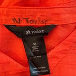 Ali Miles Button Front Blouse Boho Lagenlook‎ Lightweight Orange Size Medium Photo 3