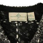 New Design Options Philip & Jane Gordon Black Windowpane Silk Cardigan Sweater Gray Size M Photo 2
