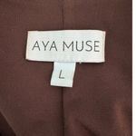 Aya Muse Perugia Dress long sleeve tie front chocolate brown size large L Photo 10