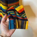 Mine Multicolor Striped Tie Front Long Sleeve Sheer Top Size Medium Photo 3