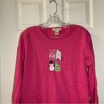 M&C Sportswear Pink Christmas Embroidered Long Sleeve top size 2X Photo 5