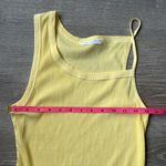 JOHN ELLIOTT Pollen Yellow Cotton Rib Asymmetrical Cami Dress, Medium Photo 9