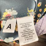 Loft  Hunter Green Floral Dress size Large Photo 6