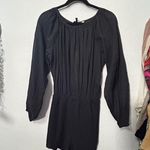 Free People NEW  Real Resort Romper Short Black Crinkle Gauze Open Back Top Small Photo 1