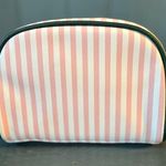 Dabney Lee  Lemon Pink Stripe Single Zip Cosmetic Bag PVC 8.5" Travel Pouch Photo 5