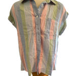 Como vintage  NWT LINEN BLEND SLEEVELESS BUTTON UP SHIRT WOMENS PLUS 2X Photo 0