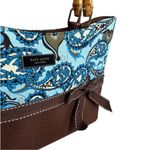 Kate Spade Vintage Y2K Paisley Bow Bamboo Top Handles Purse Photo 1