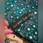 One Teaspoon Blue Green Sequin Embroidered strapless crop top zipper Small NWT Photo 7