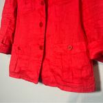 Ralph Lauren Lauren  Linen Red Blazer Jacket Button Shirt Top  Size 6 Photo 3