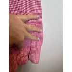 Houndstooth Portuguese Flannel Red White  Long Sleeve Button Up Blouse Medium M Photo 4