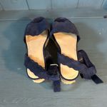 Marc Fisher Navy Suede & Cork Scalloped Platform Sandals | Women’s Sz 8.5 Photo 3