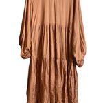 ELF HANDMADE long sleeve Thalia tiered midi dress Orange Size XXL Photo 4