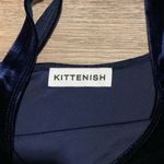 Kittenish  Navy Blue Crushed Velvet Bodysuit M Photo 5