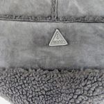 Guess Y2k Gray Suede Moto Jacket Winter Coat Faux Fur Lining Shearling Jacket XS Photo 4