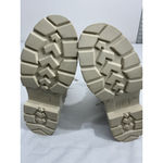 Womans NOBO Sintetico Memory Foam Ivory Lace Up Chunky Heel Combat Boots 10 Photo 7