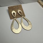 Rachel Roy  Matte Gold Tone Long Statement Pierced Dangle Drop Earrings NWT $36 Photo 2