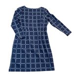 Boden Eliza Dress 16L Tall Blue Grid Midi V Neck Long Sleeve Lined Work Office Size undefined Photo 4