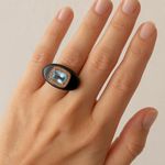 Gemorbit, Inc.,Smokey Topaz, white zircon and blue topaz ring size 8 Photo 0