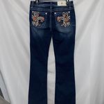 Miss Me Chloe Dark Indigo Boot Cut Jeans Wo size 29 bold stitching silver accent Photo 13