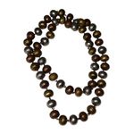 Very Rare Vintage Silver Copper & Brass Native Pearls Single Strand Necklace Gold Photo 7