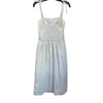 Abercrombie & Fitch  White Linen Blend Midi Dress Cottagecore Coastal Chic Size 4 Photo 1