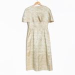 Vintage 1950s 1960s Green Orange Asian Inspired Floral Crane Brocade Silk Dress Size undefined Photo 1