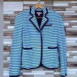 Lilly Pulitzer Malibu Flutter Blue Striped Blazer XS Photo 0