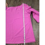 Trina Turk  Superior Top PINK One Shoulder 3/4 Sleeve Blouse Shirt Large Photo 4