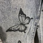 PacSun Eco Butterfly Jeans High Waisted Straight Leg Raw Hem Light Wash Blue 26 Photo 10