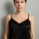 Black Lace Trim Cami Top Size M Photo 0
