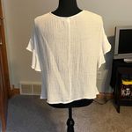 FAVLUX White Textured Tie-Front Blouse Photo 1