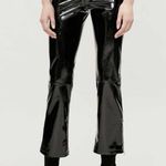 Maje Paveli zipped-cuff high-rise vinyl Straight cropped trousers NWT Photo 1