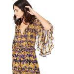 MISA Los Angeles Yanira Midi Puprple Yellow Floral Ruffle Dress Size XS Photo 4