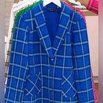 Susan Graver  Vibrant Blue‎ Checkered Top Photo 4