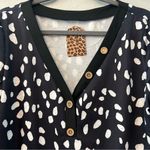 Boutique ⭐️ Talia long sleeve black top with white polka dots size large NEW Photo 2