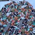 Marled Red and Orange Relaxed Mandarin Collar Hoodie Size L Photo 4