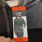 Champion  Size Medium M New NWT Grey Gray Black Soft Velvet Pockets hoodie Lounge Photo 2