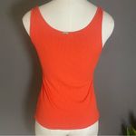 Fluer‎ de Lis Essentials Ribbed Henley Tank Top Orange M Scoop Neck Stretchy Size M Photo 3