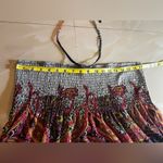 Lapis Anthropologie floral Ruffle Halter / Strapless Elastic Mini Dress size M Gray Size M Photo 11