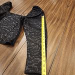 H&M  Black Leopard Print Jacquard Puff Sleeve Printed Metallic Long sleeve top M Photo 7