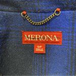 Merona  Blue Plaid Women's shawl collar belted Coat Photo 8